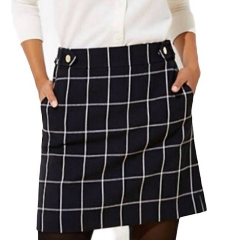 Loft Windowpane Skirt